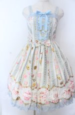 画像1: Angelic Pretty / Wonder Partyシャーリングジャンパースカート  サックス O-25-11-07-007-AP-OP-IG-OS (1)
