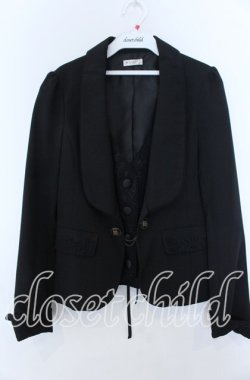 画像1: axes femme / ベストレイヤードジャケット Ｍ クロ O-25-11-07-076-AX-JA-IG-OS