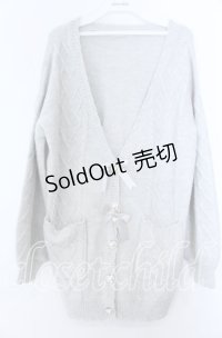 Amavel / ケーブル編みカーディガン  グレー O-25-11-07-078-CA-TO-IG-OS