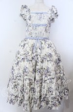 画像1: Victorian maiden / ロココブーケリボンティアードロングドレス  ブルー O-25-11-07-079-CL-OP-OW-OS (1)