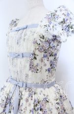 画像2: Victorian maiden / ロココブーケリボンティアードロングドレス  ブルー O-25-11-07-079-CL-OP-OW-OS (2)