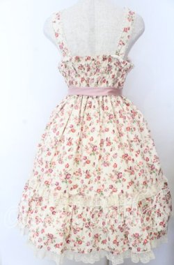 画像3: metamorphose / Floralブーケヨーク切替ジャンパースカート  アイボリー O-25-11-07-081-ME-OP-OW-OS