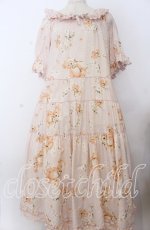 画像1: PINK HOUSE / 桜Teddyプリントミディワンピース  ピンク O-25-11-07-085-LO-OP-IG-OS (1)