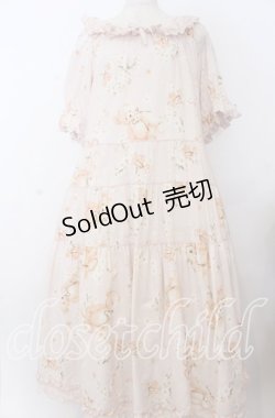 画像1: PINK HOUSE / 桜Teddyプリントミディワンピース  ピンク O-25-11-07-085-LO-OP-IG-OS