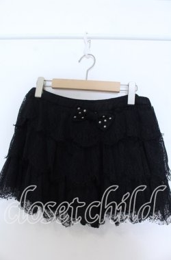 画像1: Candy Stripper / ティアードレースショートパンツ  ブラック O-25-11-07-086-PU-SK-OW-OS