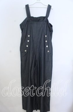 画像1: Jane Marple Dans Le Salon / Giza dungaree salopette pants M ネイビー O-25-11-07-088-JM-PA-OW-OS