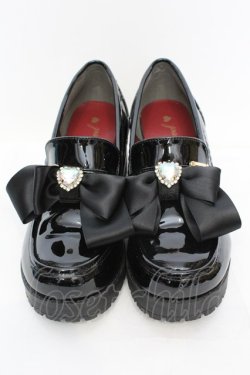 画像2: Amavel / ビジューリボン付ローファーパンプス XL クロ O-25-11-07-1040-CA-BG-OW-OS