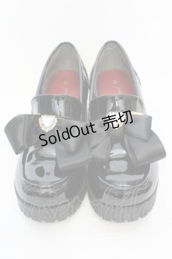 画像2: Amavel / ビジューリボン付ローファーパンプス XL クロ O-25-11-07-1040-CA-BG-OW-ZT1110G