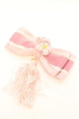 Amavel /  春花便りのお茶会和風リボンバレッタ  ピンク O-25-11-07-1042-CA-AC-OW-ZT168-F001