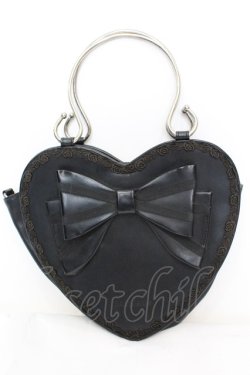 画像1: BABY,THE STARS SHINE BRIGHT / リボンハートBag  クロ O-25-11-07-1048-BA-BG-OW-OS