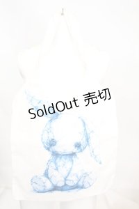 NieR Clothing / 2WAY トートバッグ  ホワイトｘブルー O-25-11-07-1050-PU-BG-YM-ZT-K010