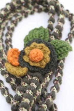 画像2: TOMATSU / ニットモチーフベルト  グリーン O-25-11-07-1053-LO-ZA-IG-OS