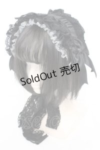 LOLITA他 / シャンタンフリルヘッドドレス  ブラック O-25-11-07-1059-LO-AC-IG-OS