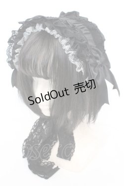 画像1: LOLITA他 / シャンタンフリルヘッドドレス  ブラック O-25-11-07-1059-LO-AC-IG-OS