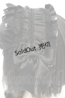 画像2: LOLITA他 / シャンタンフリルヘッドドレス  ブラック O-25-11-07-1059-LO-AC-IG-OS