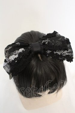 画像3: Moi-meme-Moitie / ローズフォレストレースカチューシャ  ブラック×ホワイト O-25-11-07-1060-MO-AC-IG-OS
