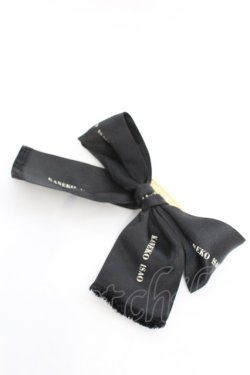 画像1: KANEKO ISAO / リボンバレッタ  クロ×ゴールド O-25-11-07-1063-EL-AC-IG-OS