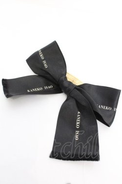 画像1: KANEKO ISAO / リボンバレッタ  クロ×ゴールド O-25-11-07-1064-EL-AC-IG-OS