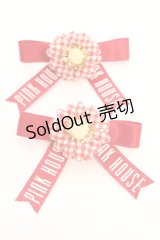 BABY PINK HOUSE / ギンガムマーガレットミニリボンバレッタ  アカ O-25-11-07-1065-LO-AC-IG-OS