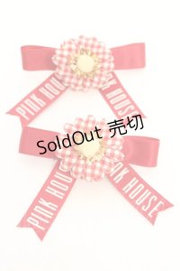 BABY PINK HOUSE / ギンガムマーガレットミニリボンバレッタ  アカ O-25-11-07-1065-LO-AC-IG-OS