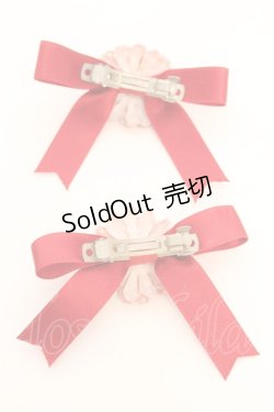 画像2: BABY PINK HOUSE / ギンガムマーガレットミニリボンバレッタ  アカ O-25-11-07-1065-LO-AC-IG-OS