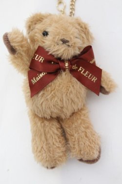 画像1: Maison de FLEUR / 店舗限定 ベアチャーム  ブラウンリボン O-25-11-07-1021-LO-ZA-IG-OS