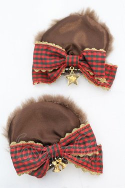 画像1: Angelic Pretty / Holiday Bearクリップ  ブラウン×アカ O-25-11-07-1033-AP-AC-IG-OS
