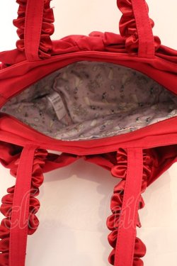 画像3: Maison de FLEUR / SnowWhite/フリルハンドルトートバッグ  アカ O-25-11-07-1003-LO-BG-IG-OS