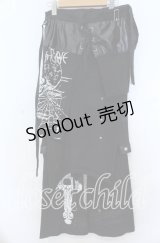 Drug Honey / セパレートプリントパンツ  ブラック O-25-11-07-091-PU-PA-IG-OS