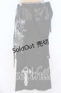 Drug Honey / セパレートプリントパンツ  ブラック O-25-11-07-091-PU-PA-IG-OS