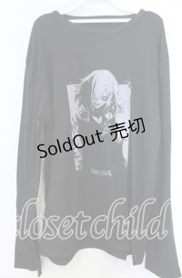 NieR Clothing / UNISEX LONG SUMMER カットソー  ブラック O-25-11-07-099-PU-TO-YM-ZT385