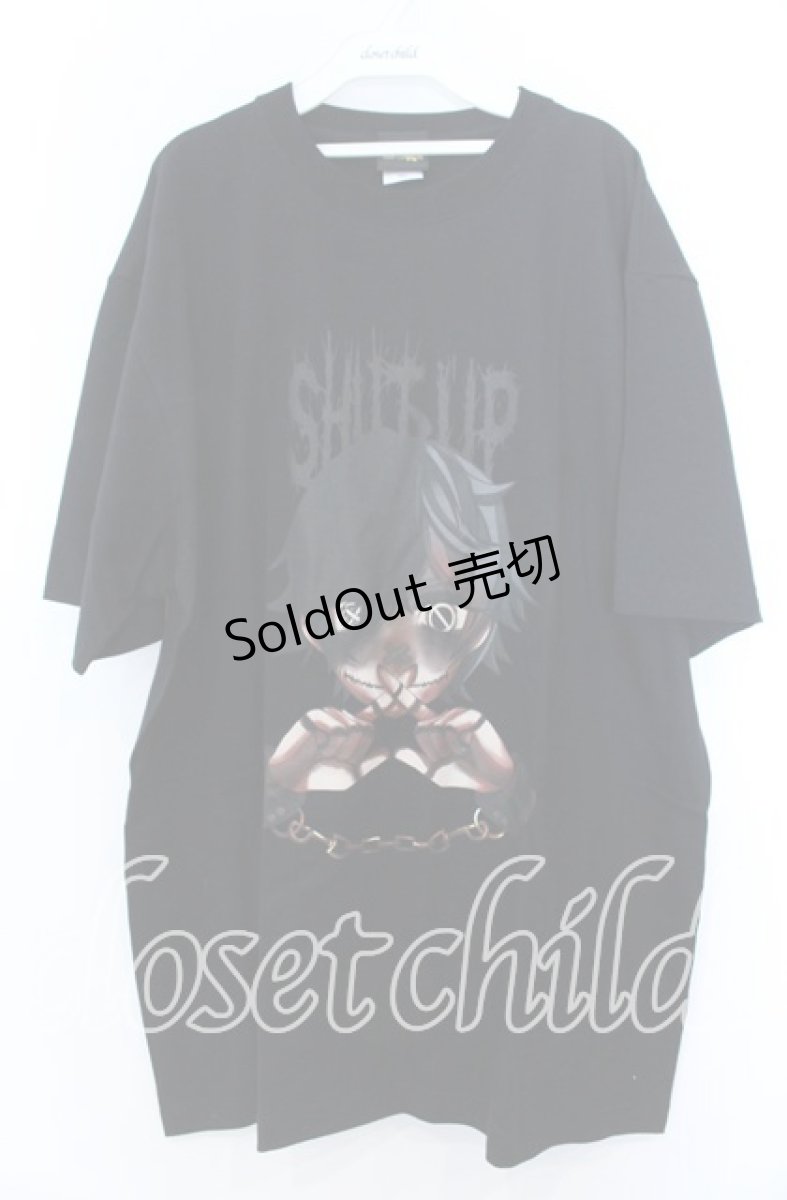 画像1: 【SALE】NieR CLOTHING / COTTON CUTSEW【SHUT UP】カットソー XXL ブラック O-25-11-07-100-PU-TO-YM-ZT385 (1)