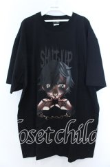 NieR Clothing / COTTON CUTSEW【SHUT UP】カットソー XXL ブラック O-25-11-07-100-PU-TO-YM-ZT385
