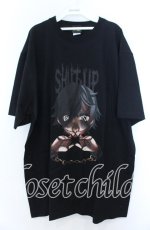 画像1: 【SALE】NieR CLOTHING / COTTON CUTSEW【SHUT UP】カットソー XXL ブラック O-25-11-07-100-PU-TO-YM-ZT385 (1)