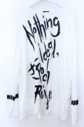 NieR Clothing / ワードプリントストレッチカットソー  ホワイト O-25-11-07-103-PU-TS-YM-OS
