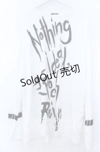 NieR Clothing / ワードプリントストレッチカットソー  ホワイト O-25-11-07-103-PU-TS-YM-ZT1110G