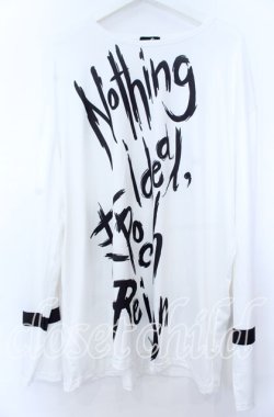 画像1: NieR Clothing / ワードプリントストレッチカットソー  ホワイト O-25-11-07-103-PU-TS-YM-OS