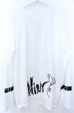 画像2: NieR Clothing / ワードプリントストレッチカットソー  ホワイト O-25-11-07-103-PU-TS-YM-OS