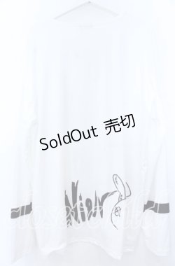 画像2: NieR Clothing / ワードプリントストレッチカットソー  ホワイト O-25-11-07-103-PU-TS-YM-ZT1110G