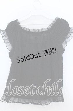 画像2: axes femme / ローズ付ふくれジャガードトップス  クロ O-25-11-07-109-AX-TO-IG-OS