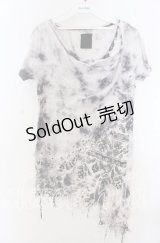 MIDAS / ドレープネックタイダイカットソー  ホワイト×グレー系 O-25-11-07-111-PU-TS-IG-OS