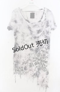 MIDAS / ドレープネックタイダイカットソー  ホワイト×グレー系 O-25-11-07-111-PU-TS-IG-OS