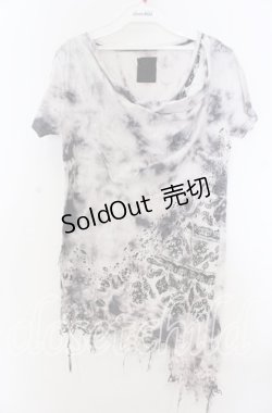 画像1: MIDAS / ドレープネックタイダイカットソー  ホワイト×グレー系 O-25-11-07-111-PU-TS-IG-OS