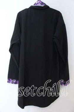 画像2: NieR Clothing / 専用ネクタイ付きブロッキングシャツ  パープル×ブラック O-25-11-07-113-PU-BL-IG-OS