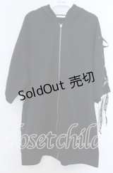 NieR Clothing / LACE-UP ZIP　パーカー  ブラック O-25-11-07-114-PU-TO-IG-ZT385