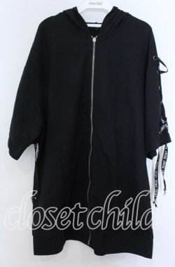 画像1: NieR Clothing / LACE-UP ZIP　パーカー  ブラック O-25-11-07-114-PU-TO-IG-OS