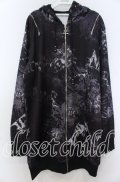 NieR Clothing / 2WAY OFF-Shoulder ZIP PARKA【彼岸花(黒)】パーカー  ブラック×グレー O-25-11-07-115-PU-BL-IG-OS