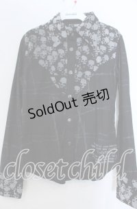 h.ANARCHY / スカルフロッキー切替ブラウス  ブラック O-25-11-07-120-HN-BL-IG-OS