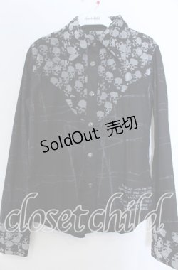 画像1: h.ANARCHY / スカルフロッキー切替ブラウス  ブラック O-25-11-07-120-HN-BL-IG-OS