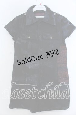 画像1: h.ANARCHY / ウエスタンノースリーブシャツワンピース  ブルー×ブラック系 O-25-11-07-121-HN-OP-IG-OS